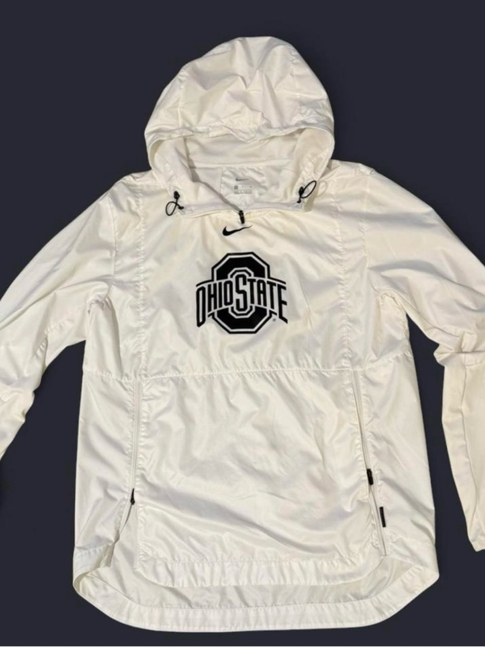 Ohio State White Pullover Windbreaker Hoodie